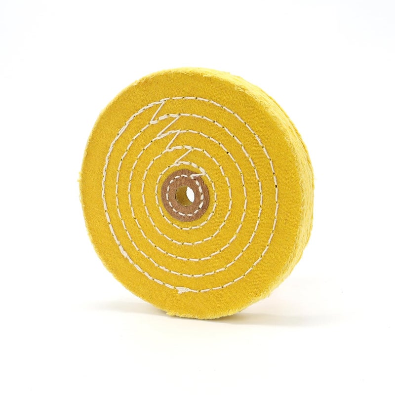 SCOTTCHEN Buffing Polishing Wheel 6 inch Treated Yellow Cotton Medium(42 Ply) with 1/2 inch Arbor Hole for Bench Grinder - 1 Pack - Image 1